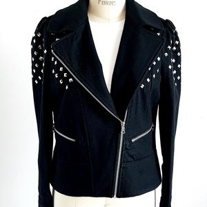 Black Rivet Wool Jacket